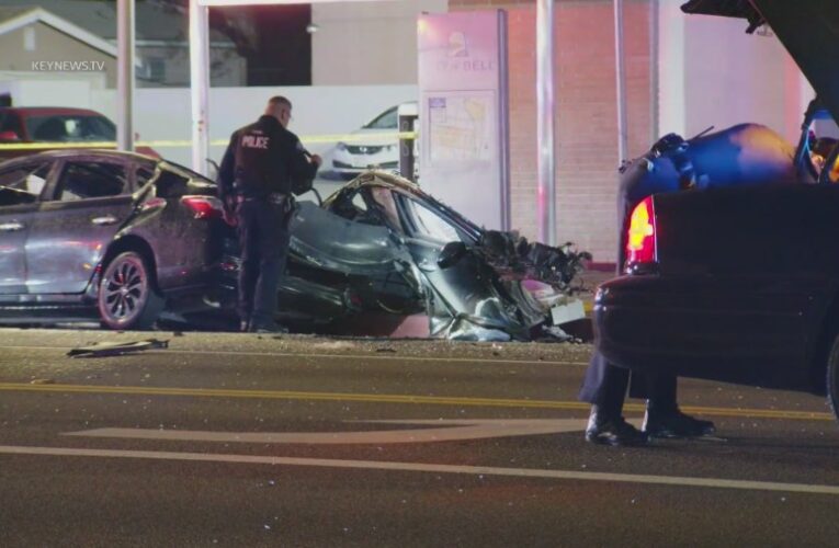 Driver killed when car crashes, burst into flames in Bell