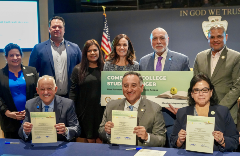Historic MOU Signed by San Bernardino County, CSUSB, and SBCCD to Combat 66% Food Insecurity Among College Students