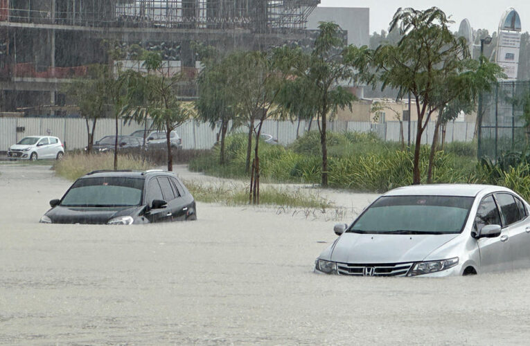 Unusual heavy rainfall sparks flash flooding in normally parched Dubai