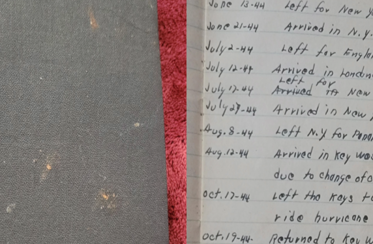 Log book from WWII ship mysteriously ends up in piece of furniture