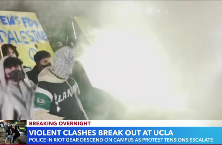 Police arrive at UCLA after violent clashes break out amid dueling demonstrations
