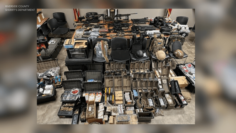 guns,-firearm-manufacturing-machinery-and-large-magazines-found-in-riverside-county-search