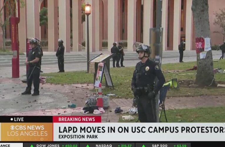 LAPD officers in riot gear clear pro-Palestine encampment on USC campus