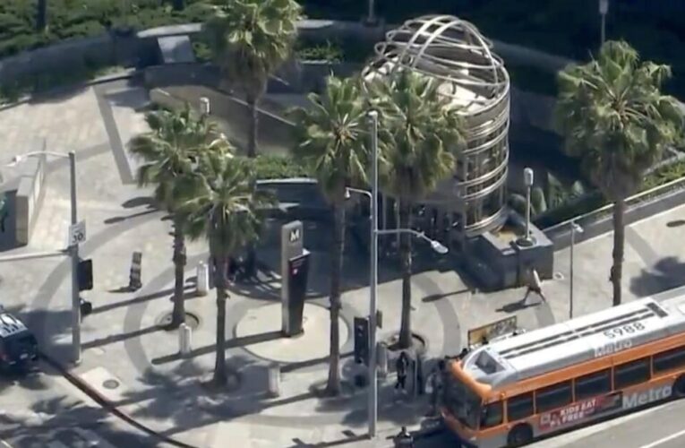 Knife-wielding assailant is fatally shot after attacking guard at Hollywood Metro station