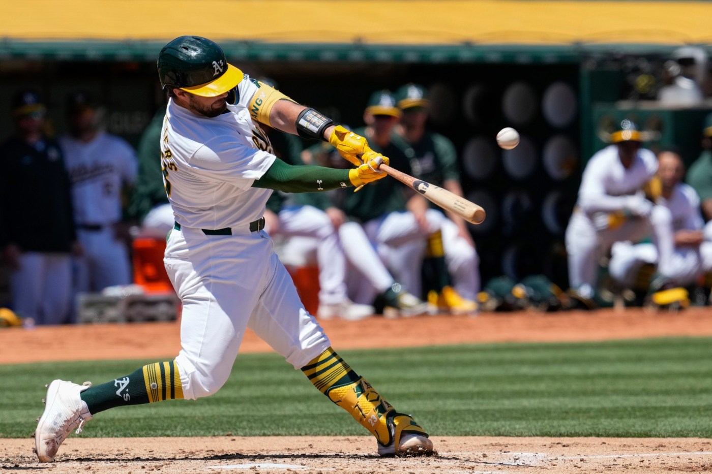 athletics-muscle-up-to-beat-rangers-in-first-game-of-doubleheader