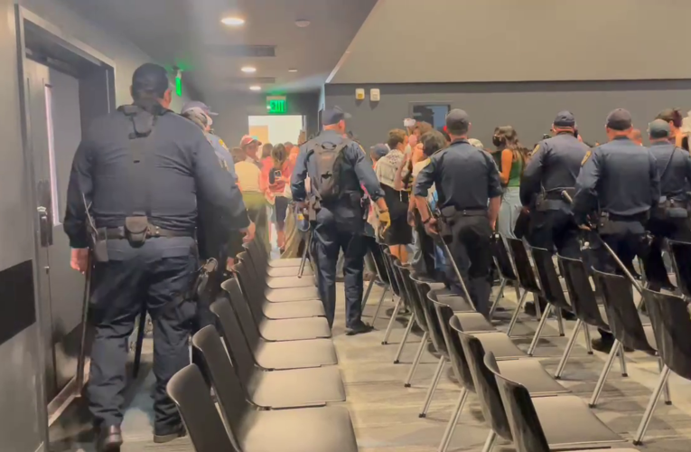 Protestors removed by officers after disrupting board of regents meeting at UC Merced
