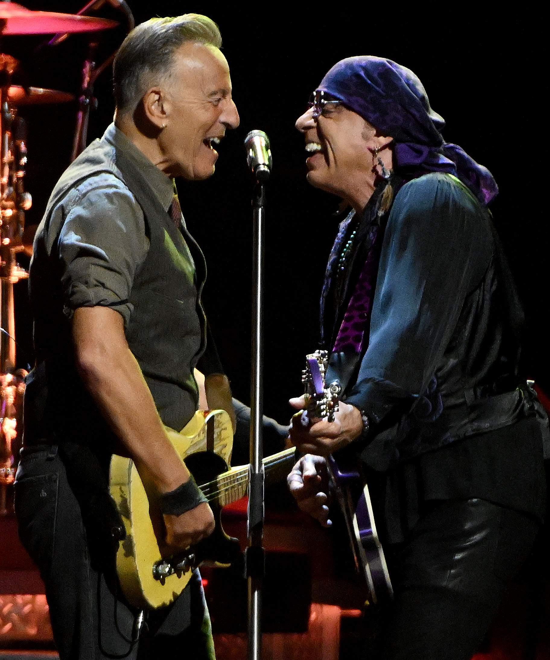 Bruce Springsteen, left, and E Street Band member Stevie Van...