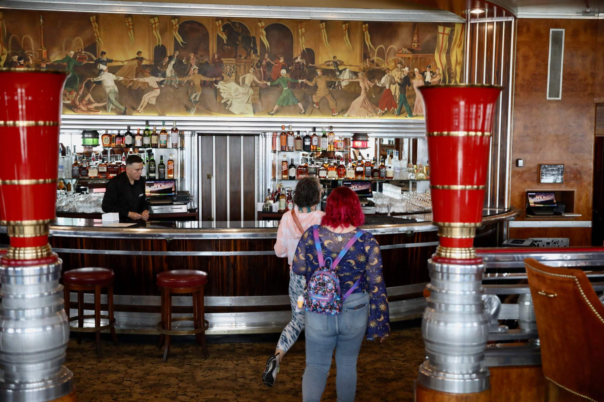The Queen Mary's historic Observation Bar, featuring its Art Deco lounge, reopened to the public on Friday, May 19, 2023, in Long Beach. (Photo by Howard Freshman, Contributing Photographer)