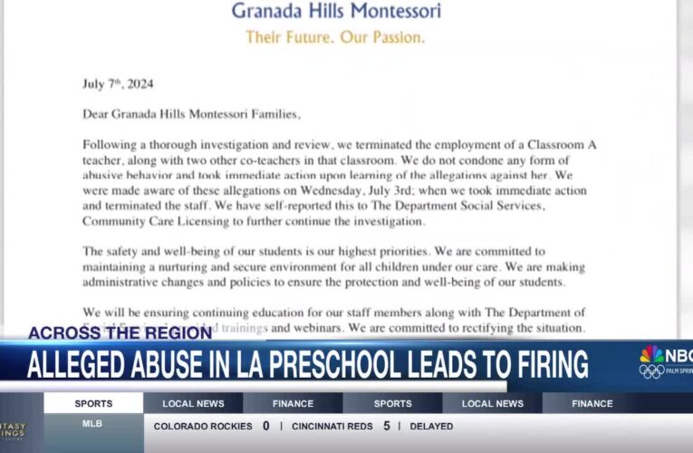 Preschool Staff Fired for Alleged Abuse at Granada Hill Montessori School