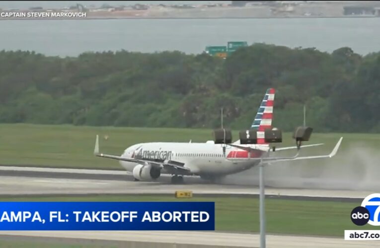 American Airlines plane aborts takeoff after losing tires on Tampa to Phoenix flight