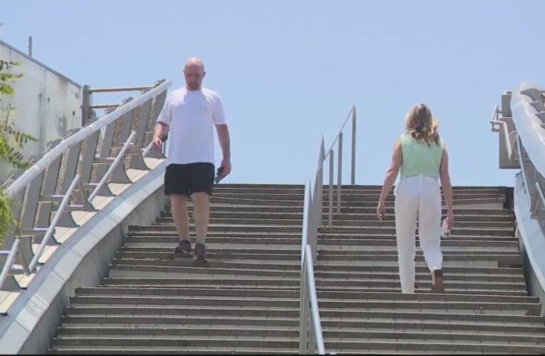 Wobbly stairs cause concern on Harbor Drive Pedestrian Bridge