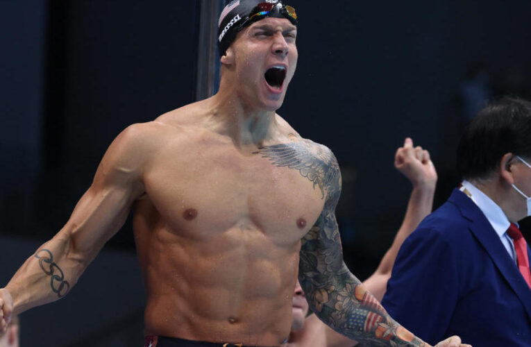 When does Caeleb Dressel swim next at the Summer Olympics?