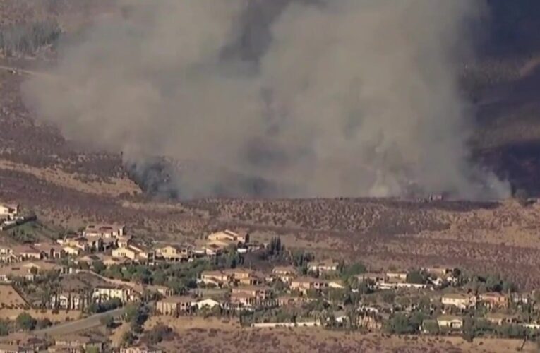 Fire burning near homes in Jamul