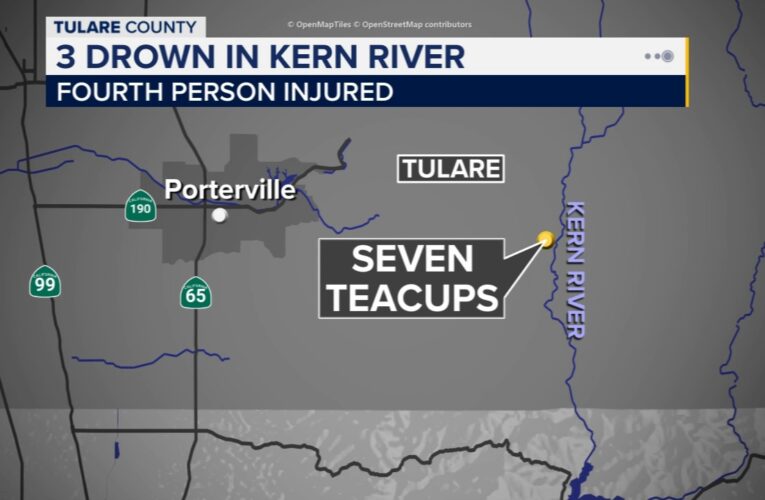 3 people drown in Tulare County river, officials say