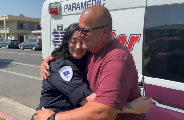 Man who survived cardiac arrest reunites with paramedics who helped save his life