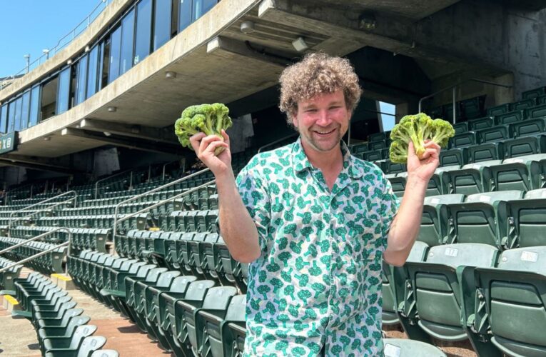 ‘Broccoli Guy’ explains his unique moves, why he traveled from Seattle to visit Oakland Coliseum