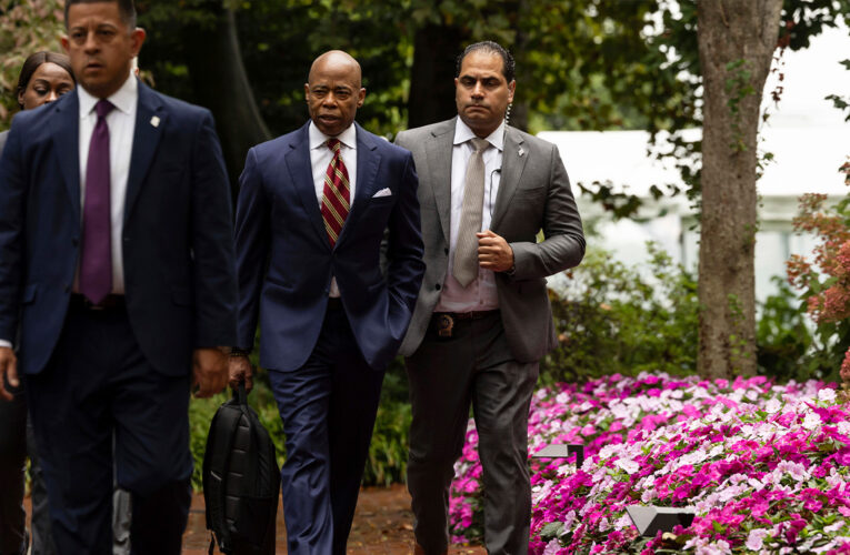 New York City Mayor Eric Adams arrives at court in illegal-contributions case