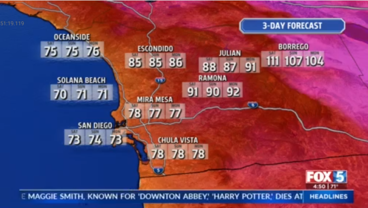 Warm weather with thinner marine layer expected this weekend