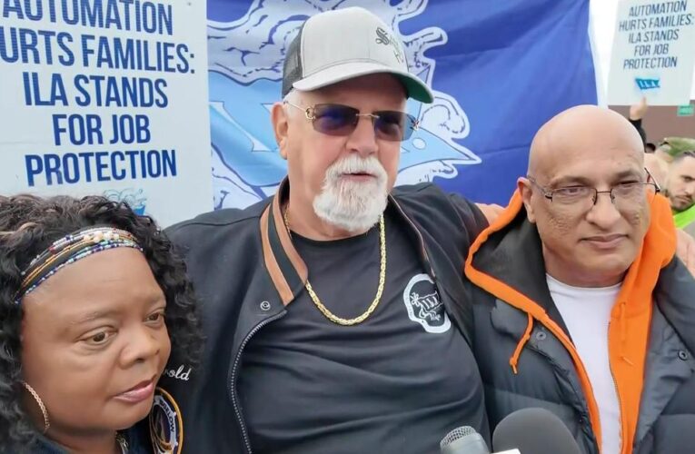 Dockworkers union President Harold Daggett speaks out on strike