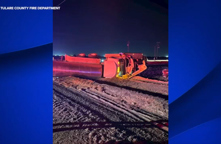 2 injured after crash with semi-truck in Tulare County, CHP says