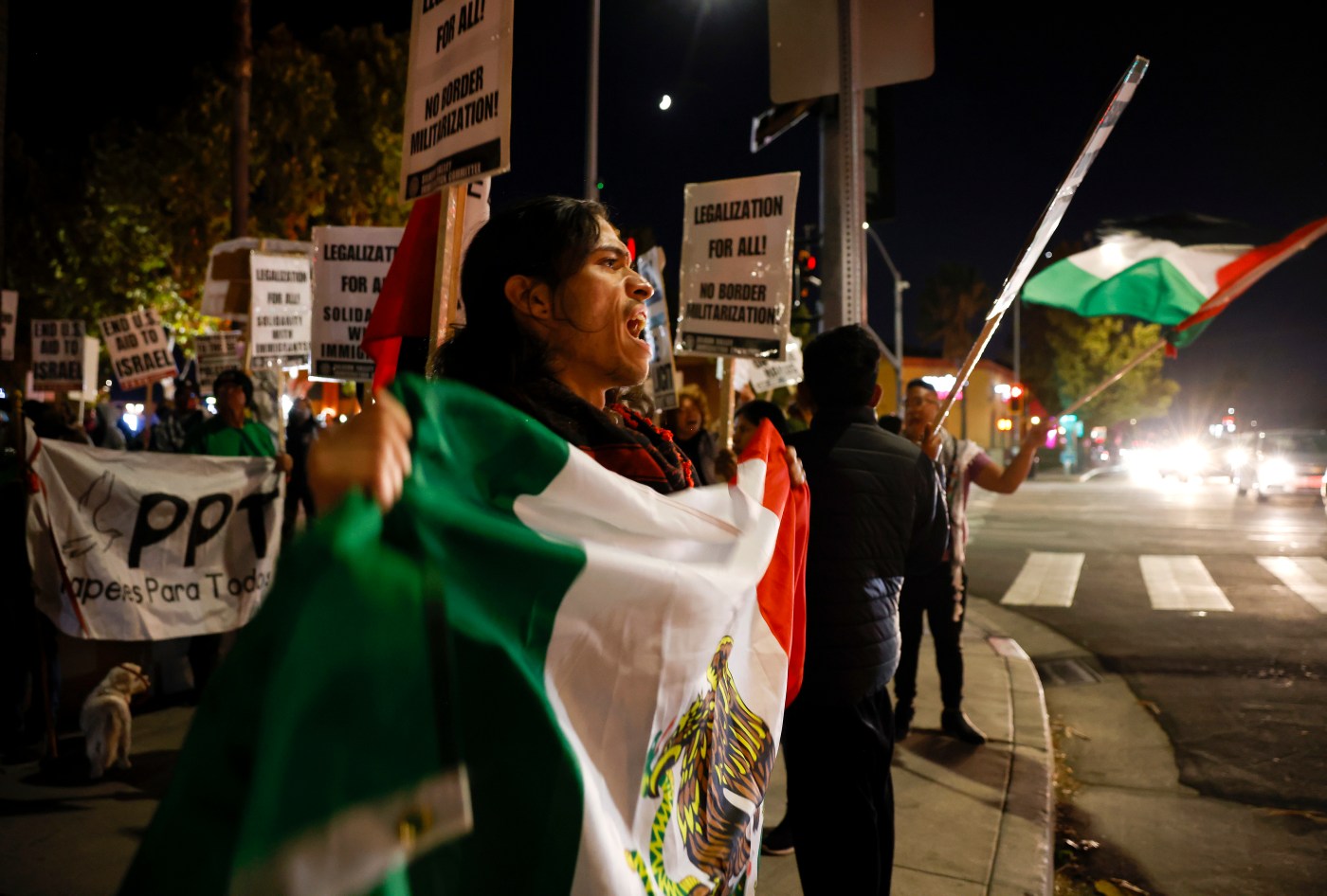 anti-trump-protesters-gather-in-san-jose,-berkeley