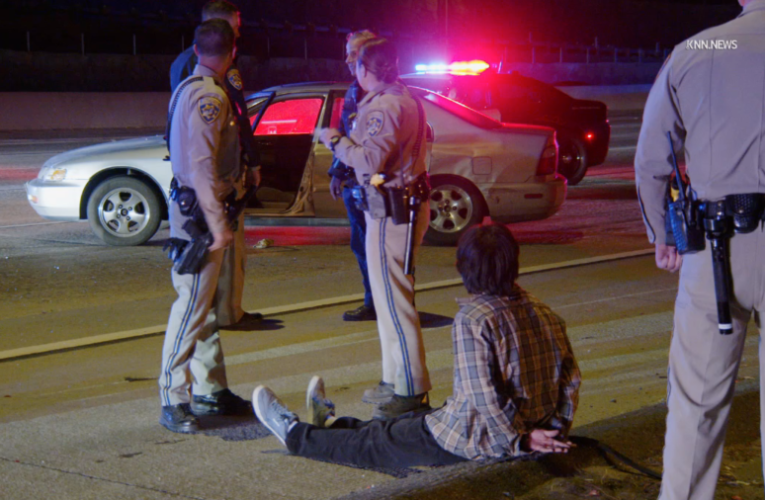 CHP officers hit center divider trying to stop wrong-way DUI suspect in L.A. County