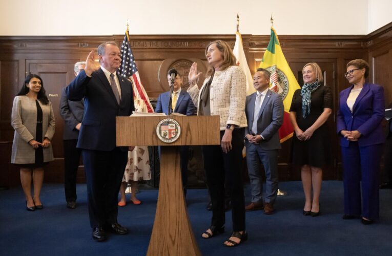 Jim McDonnell sworn in as LAPD chief amid concerns over immigration enforcement