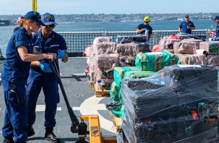 Coast Guard returns from high seas, unloading 14.5 tons of cocaine in San Diego