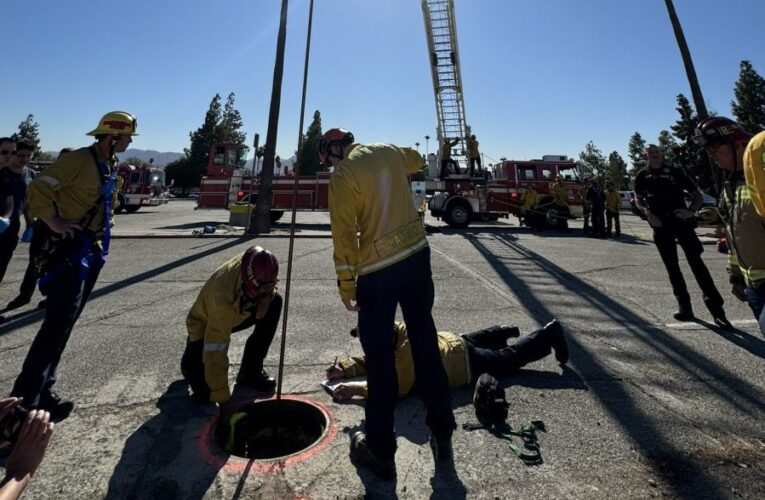 Woman rescued after falling into manhole at site of former San Bernardino mall