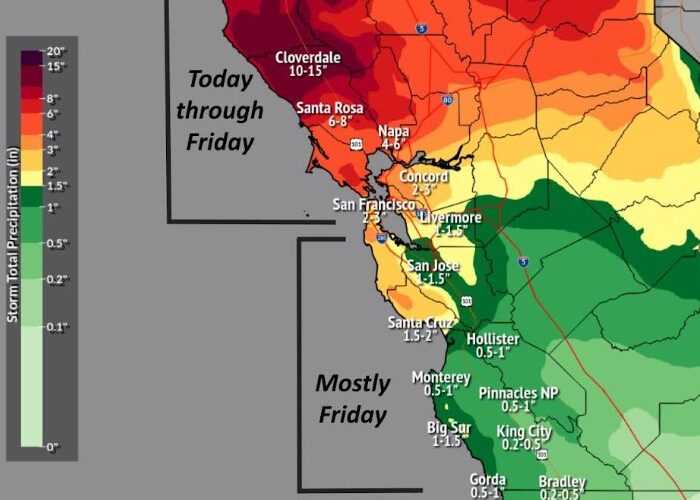 Atmospheric river storm brings first waves of rain to Bay Area