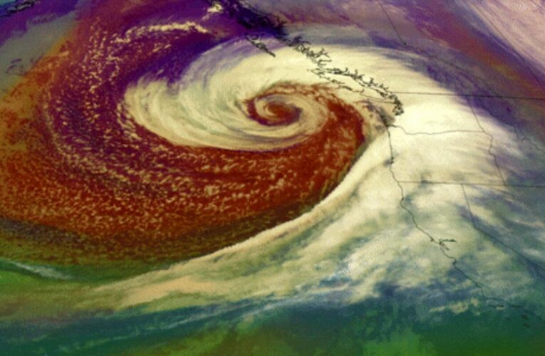 See the bomb cyclone approaching California from space