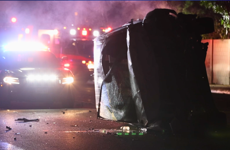 1 killed when pursuit ends in violent rollover crash in Orange County