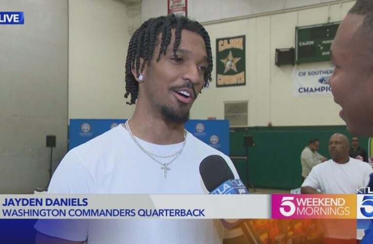 NFL QB Jayden Daniels scores Christmas toys for kids in San Bernardino