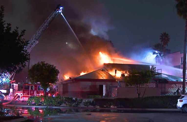 Fire causes roof collapse at Los Angeles County Denny’s