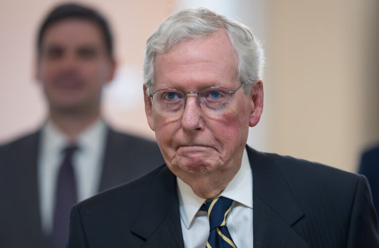 Mitch McConnell falls during Senate Republican lunch