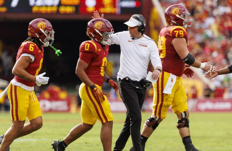 USC coach Lincoln Riley suggests there is no reason to panic as Trojans shop in portal