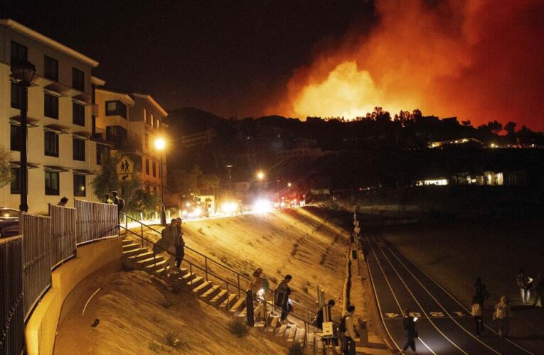 Through a window, Pepperdine students watch Malibu fire engulf campus