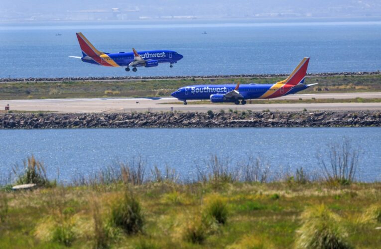 A Southwest jet and a small plane wound up on the same California runway after being cleared to land