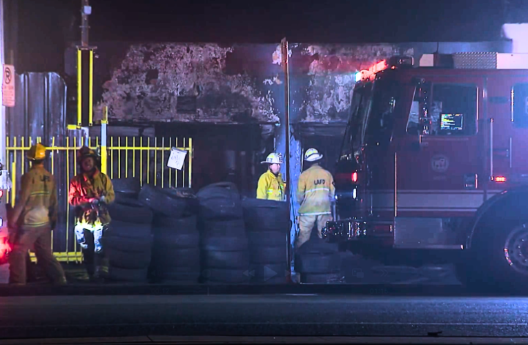 Arson investigated after Los Angeles tire store burns again