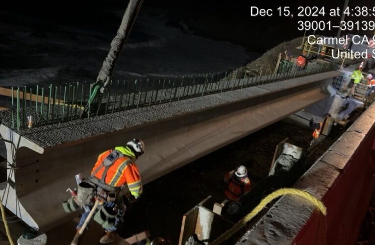 WATCH: Massive concrete beams travel through Hwy 1 overnight, prompting closures