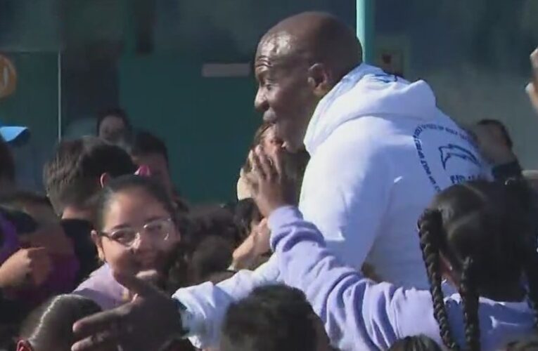 L.A. Chargers and Terry Crews surprise Compton students with brand new bikes