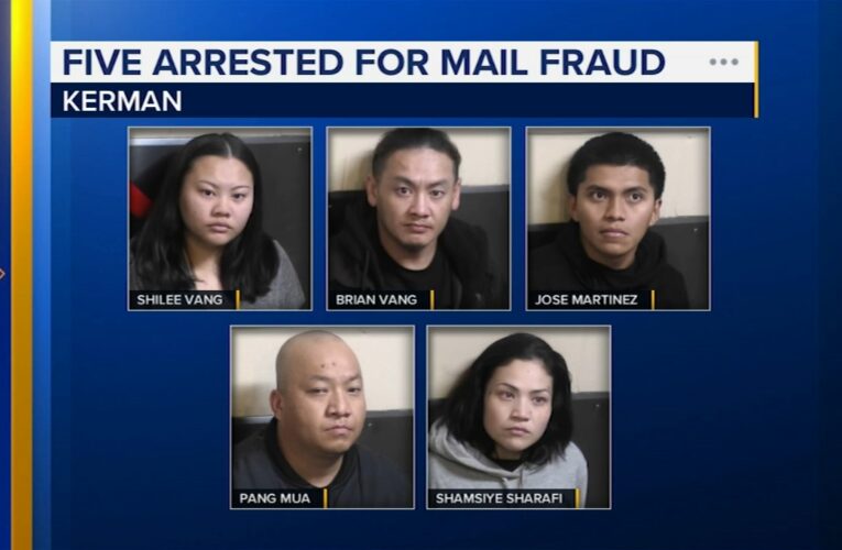 5 people arrested for mail fraud in Kerman, police say