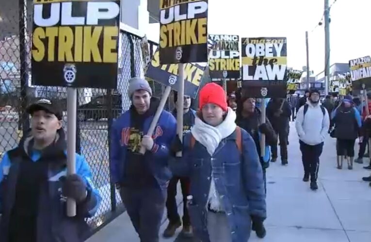 Thousands of Amazon workers strike during the holiday shopping rush, Teamsters Union says