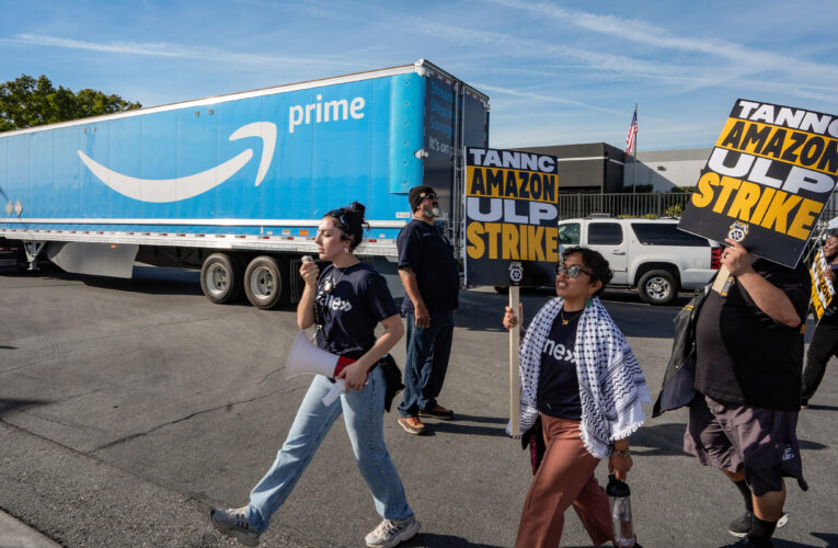 Teamsters say ‘momentum continues’ as Christmastime strike against Amazon enters 2nd day