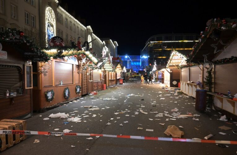 At least 2 dead and 60 hurt after a car drives into a German Christmas market in a suspected attack