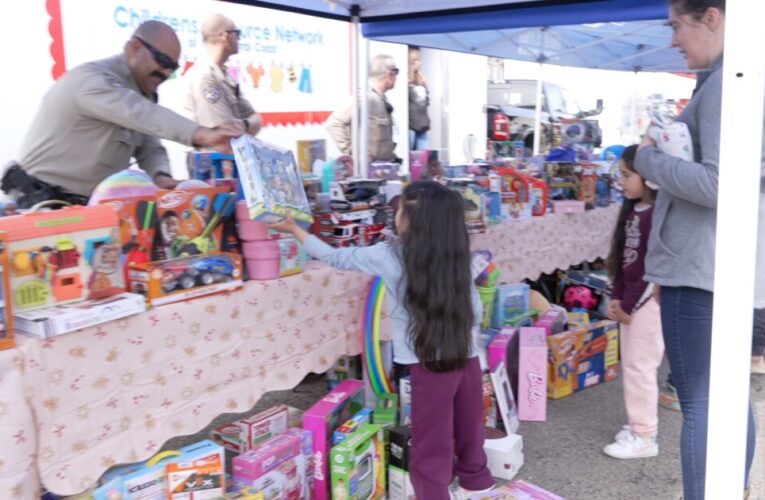 Hundreds of families gathered at the Oceano Elementary School for a huge holiday toy distribution