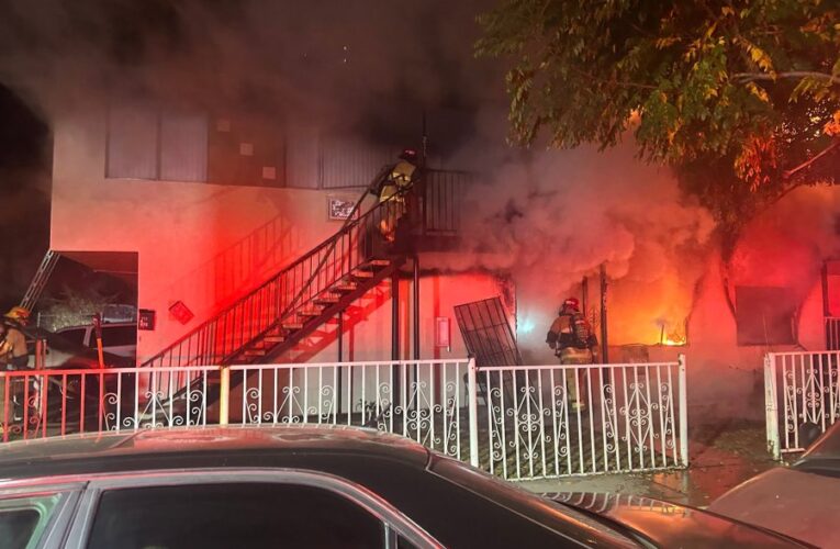 Two people injured while evacuating San Bernardino apartment fire