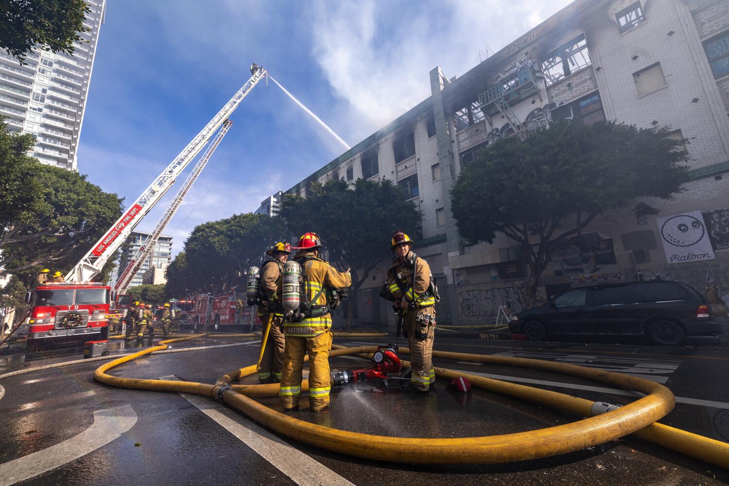 former-morrison-hotel,-made-famous-by-a-doors-album,-destroyed-by-fire-in-downtown-la.