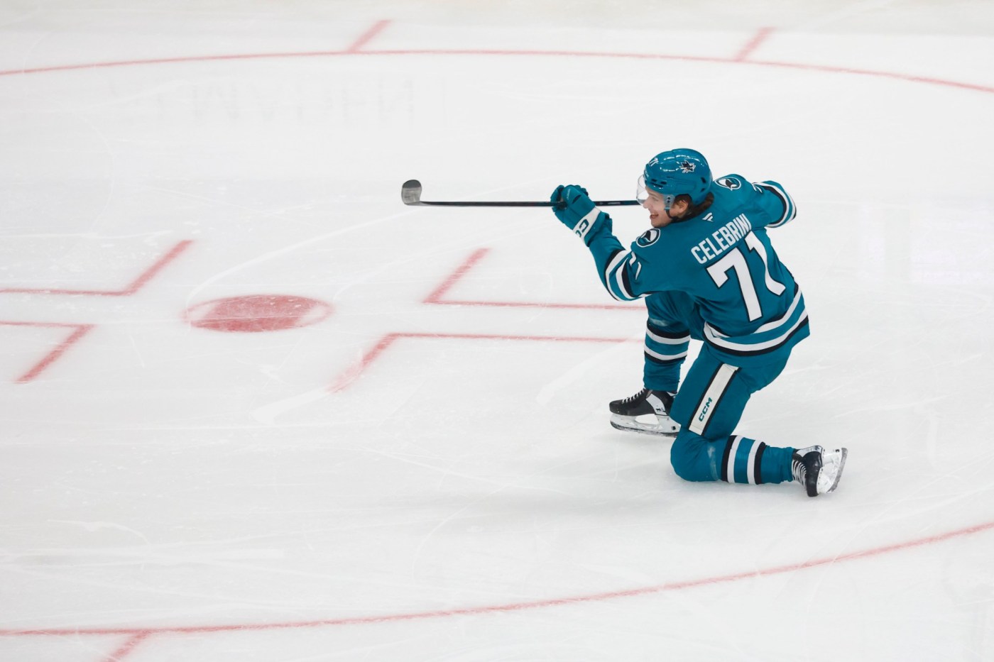 sharks-fall-to-flames-for-seventh-straight-loss-despite-macklin-celebrini’s-game-tying-one-timer