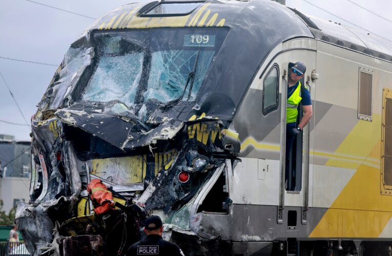 15 hurt in Florida when train hits fire truck on tracks